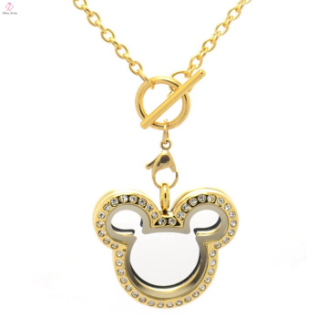 Cute Stainless Steel locket fashion18k solid gold chain necklaces 2018